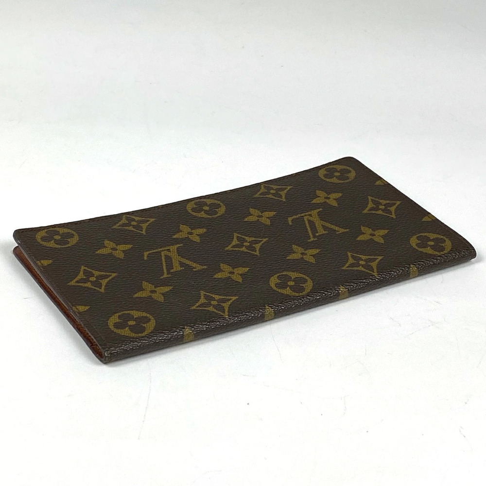 Louis Vuitton Porte Bi Double Wallet fold Check Billfold Chequier Long Black